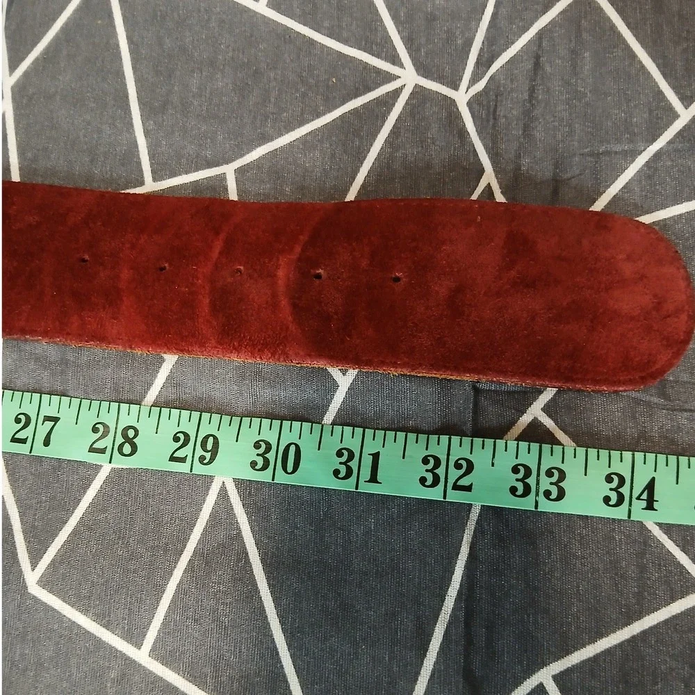 VTG 90s Talbots Burgundy Genuine Suede Wide Waist Belt Made in USA Vintage Med